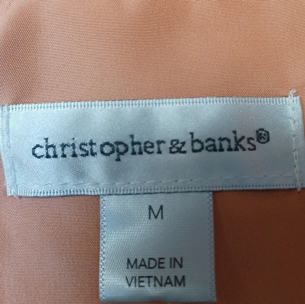 Christopher & Banks New Women Size M Peach Fabric Label Vest - Picture 2 of 13